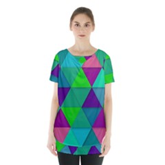 Background Geometric Triangle Skirt Hem Sports Top
