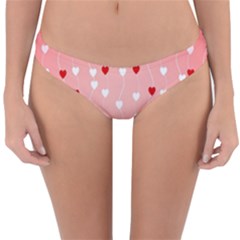 Heart Shape Background Love Reversible Hipster Bikini Bottoms