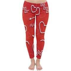 Background Valentine S Day Love Classic Winter Leggings by Nexatart