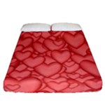 Background Hearts Love Fitted Sheet (Queen Size)