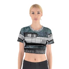 Vintage Car Automobile Auburn Cotton Crop Top by Nexatart