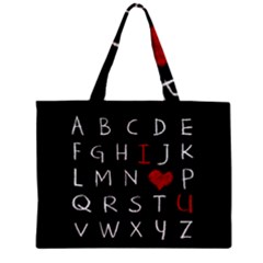 Love Alphabet Zipper Mini Tote Bag by Valentinaart