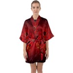 Wonderful Hearts, Kisses Quarter Sleeve Kimono Robe