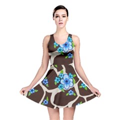 Floral Giraffe Print Reversible Skater Dress by dawnsiegler