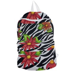 Floral Zebra Print Foldable Lightweight Backpack