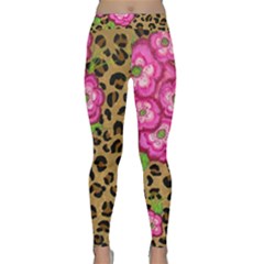 Floral Leopard Print Classic Yoga Leggings by dawnsiegler
