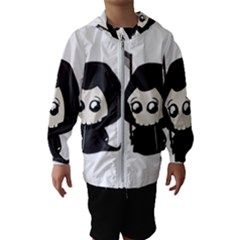 Cute Grim Reaper Hooded Wind Breaker (kids) by Valentinaart