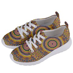 Wood Festive Rainbow Mandala Women s Lightweight Sports Shoes by pepitasart