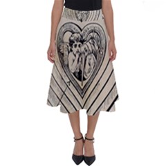 Heart Drawing Angel Vintage Perfect Length Midi Skirt by Nexatart