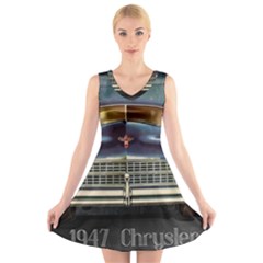 Vintage Car Automobile V-neck Sleeveless Skater Dress