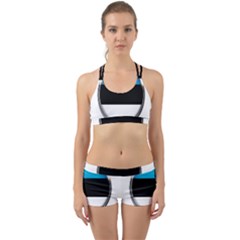 Estonia Country Flag Countries Back Web Sports Bra Set by Nexatart