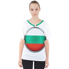 Bulgaria Country Nation Nationality V-neck Dolman Drape Top