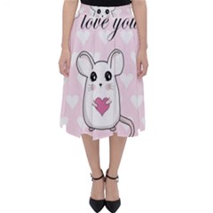 Cute Mouse - Valentines Day Folding Skater Skirt by Valentinaart