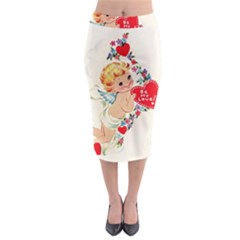 Cupid - Vintage Midi Pencil Skirt by Valentinaart