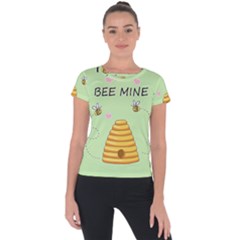 Bee Mine Valentines Day Short Sleeve Sports Top  by Valentinaart
