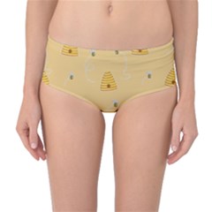 Bee Pattern Mid-waist Bikini Bottoms by Valentinaart