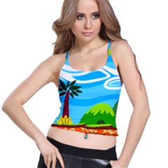 Landscape Background Nature Sky Spaghetti Strap Bra Top by Nexatart