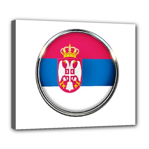 Serbia Flag Icon Europe National Deluxe Canvas 24  X 20   by Nexatart