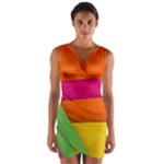 Background Abstract Wrap Front Bodycon Dress