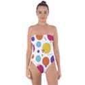 Background Polka Dot Tie Back One Piece Swimsuit View1