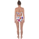 Background Polka Dot Tie Back One Piece Swimsuit View2