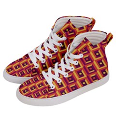 3 D Squares Abstract Background Women s Hi-top Skate Sneakers