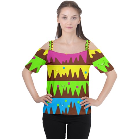 Illustration Abstract Graphic Cutout Shoulder Tee by Nexatart