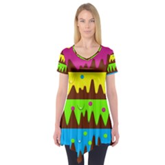 Illustration Abstract Graphic Short Sleeve Tunic  by Nexatart