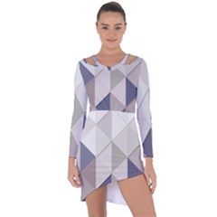 Background Geometric Triangle Asymmetric Cut-out Shift Dress by Nexatart