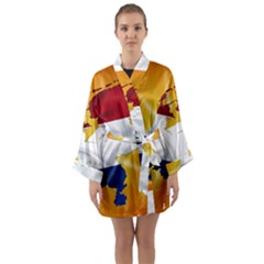 Holland Country Nation Netherlands Flag Long Sleeve Kimono Robe