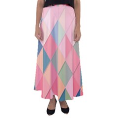 Background Geometric Triangle Flared Maxi Skirt by Nexatart