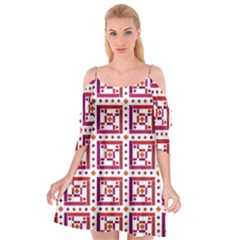 Background Abstract Square Cutout Spaghetti Strap Chiffon Dress