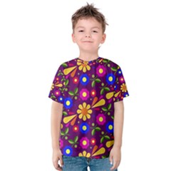 Flower Pattern Illustration Background Kids  Cotton Tee