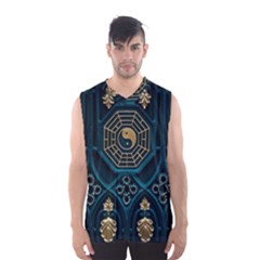Ying Yang Abstract Asia Asian Background Men s Basketball Tank Top