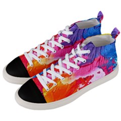 Abstract Art Background Paint Men s Mid-top Canvas Sneakers