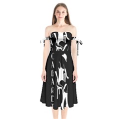 Cabaret Shoulder Tie Bardot Midi Dress by Valentinaart