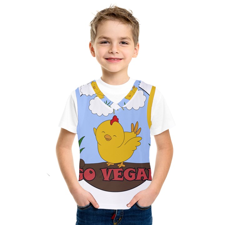 Go Vegan - Cute Chick  Kids  SportsWear