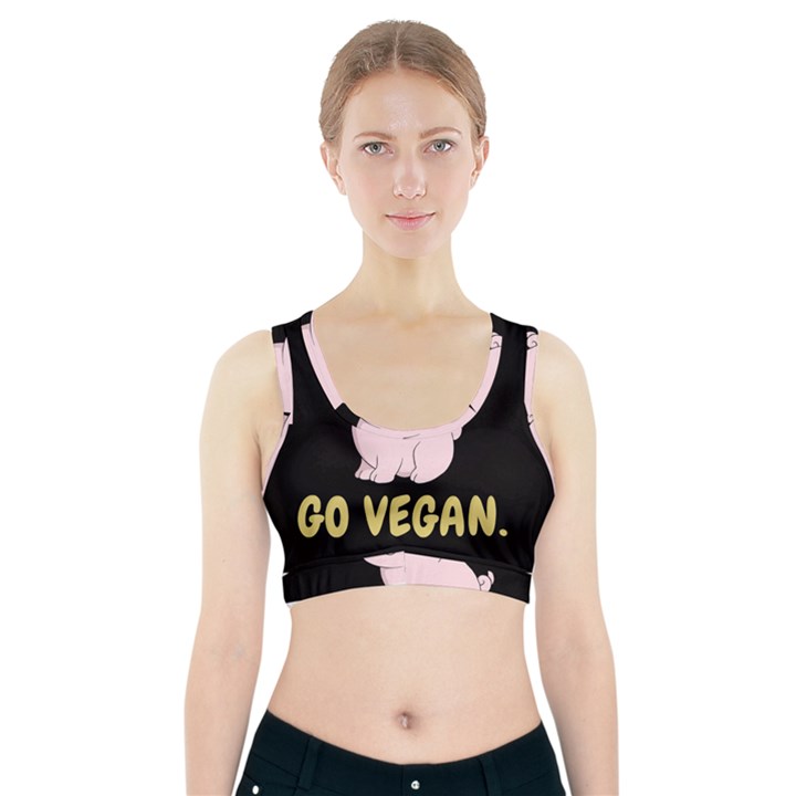 Go Vegan - Cute Pig Sports Bra With Pocket