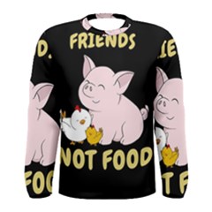 Friends Not Food - Cute Pig And Chicken Men s Long Sleeve Tee by Valentinaart