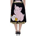 Friends Not Food - Cute Pig and Chicken Folding Skater Skirt View2