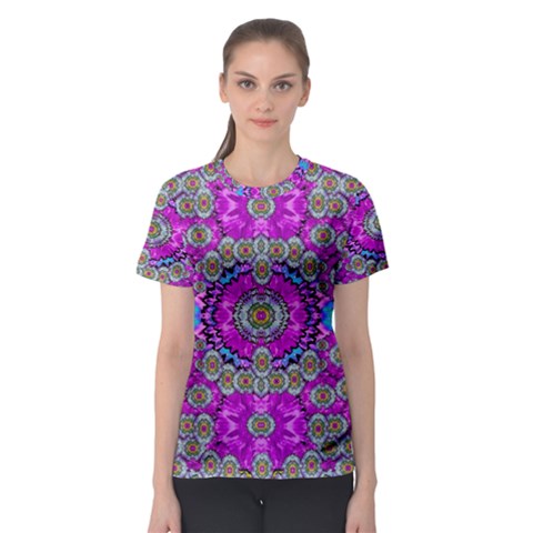 Spring Time In Colors And Decorative Fantasy Bloom Women s Sport Mesh Tee by pepitasart