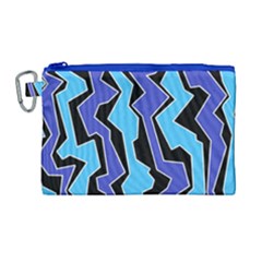 Vertical Blues Polynoise Canvas Cosmetic Bag (large) by jumpercat