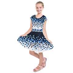 Flat Tech Camouflage Reverse Blue Kids  Short Sleeve Dress by jumpercat