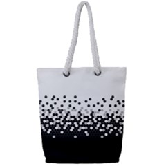 Flat Tech Camouflage White And Black Full Print Rope Handle Tote (small) by jumpercat