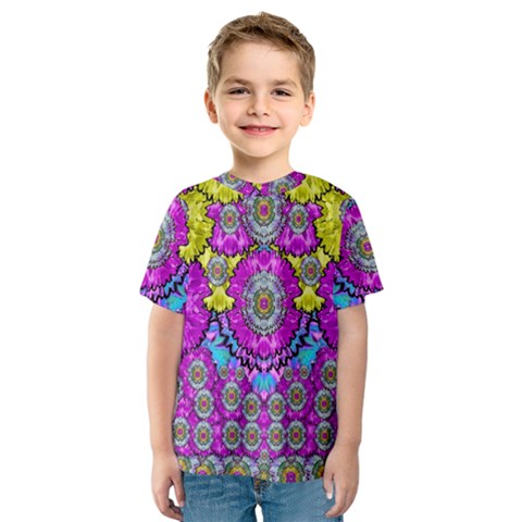 Fantasy Bloom In Spring Time Lively Colors Kids  Sport Mesh Tee by pepitasart