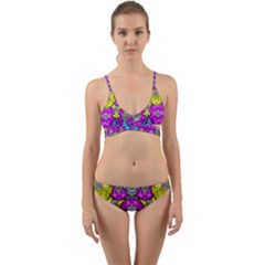 Fantasy Bloom In Spring Time Lively Colors Wrap Around Bikini Set by pepitasart