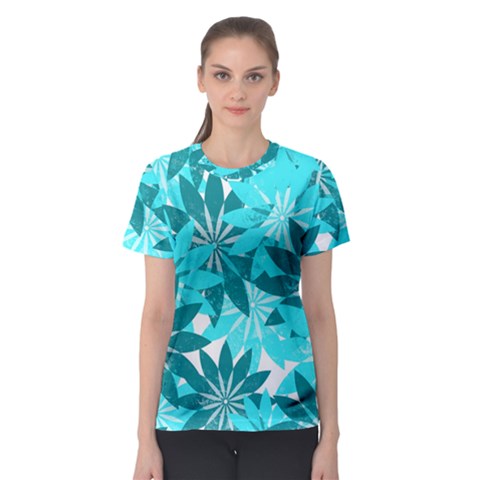 Leaves Pattern Women s Sport Mesh Tee by berwies