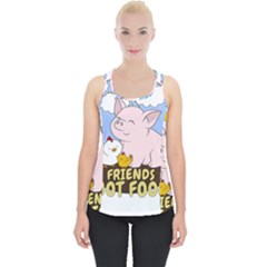 Friends Not Food - Cute Pig And Chicken Piece Up Tank Top by Valentinaart