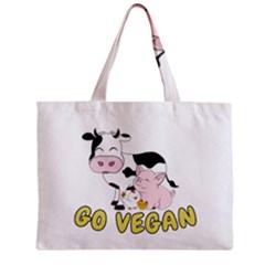 Friends Not Food - Cute Cow, Pig And Chicken Zipper Mini Tote Bag by Valentinaart
