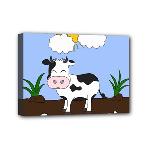 Friends Not Food - Cute Cow Mini Canvas 7  X 5  by Valentinaart